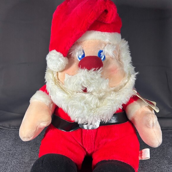 Vintage Santa Claus Plush Stuffed Animal Toy Christmas Big Taiwan - Picture 1 of 14